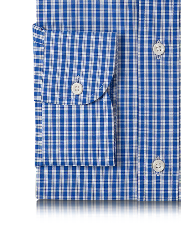 Albini Blue Casual Tartan Checks Shirt