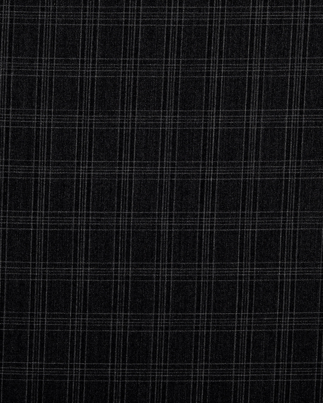 VBC Dark Grey Checks Twill Pant - 4