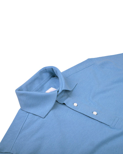 Steel Blue Cotton Polo T-shirt