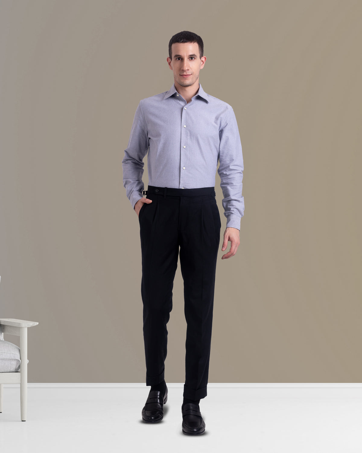 Light Blue Brushed Oxford - 3