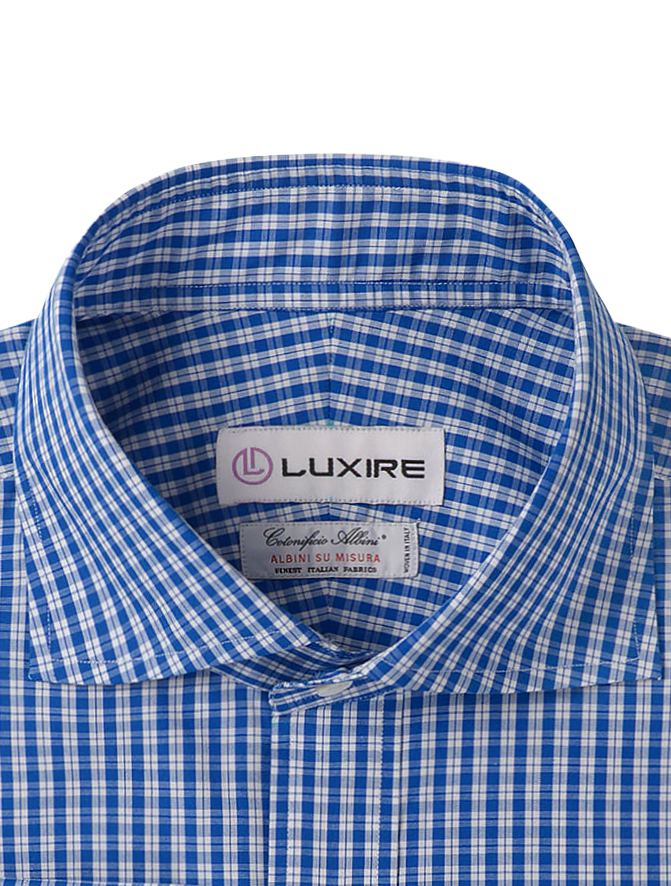 Albini Blue Casual Tartan Checks Shirt - 3