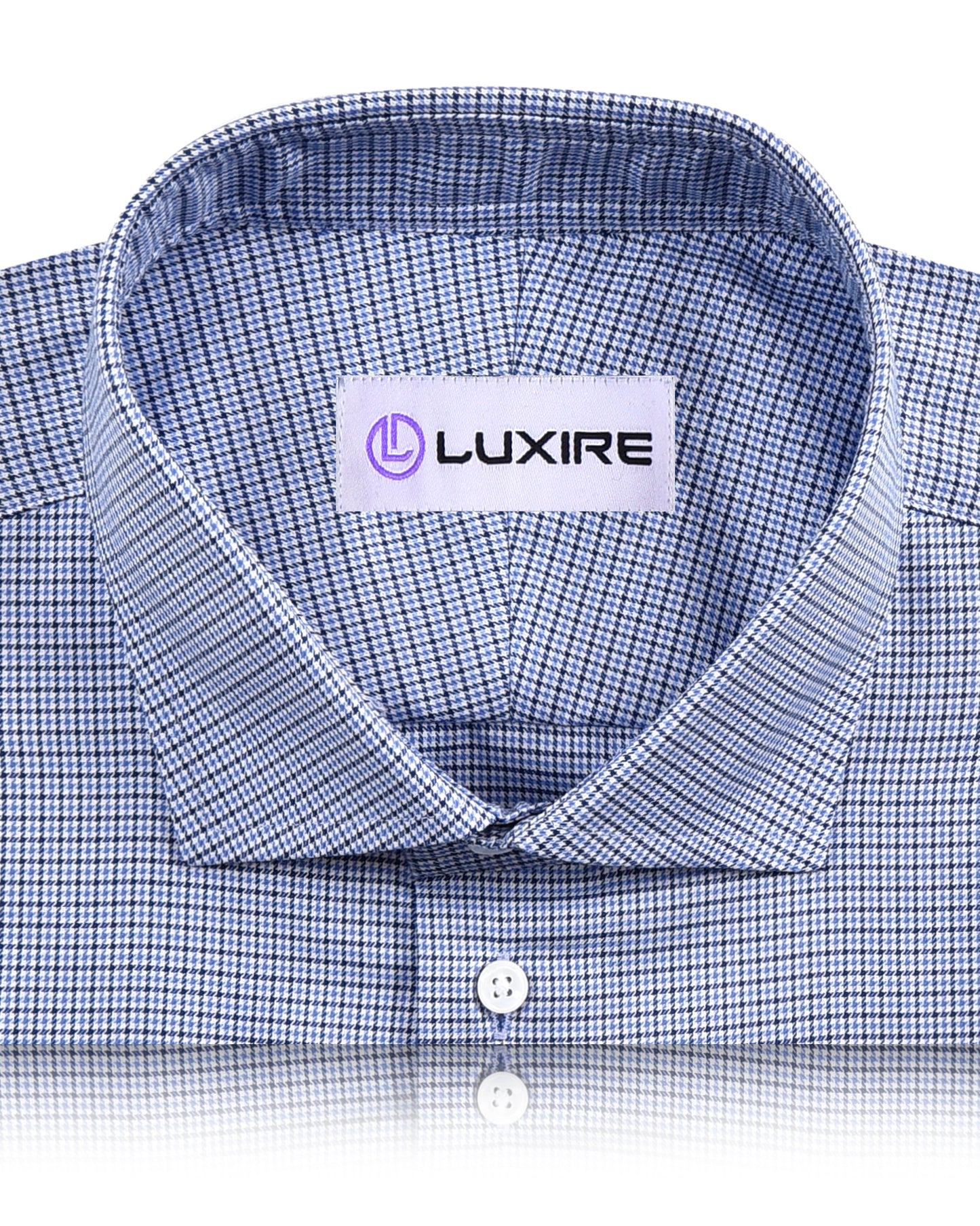 Blue White Micro Houndstooth Shirt