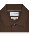 EZS Merino Wool Brown Long Sleeve Polo