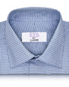 EZS Blue White Micro Houndstooth Shirt