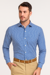 Albini Blue Casual Tartan Checks Shirt