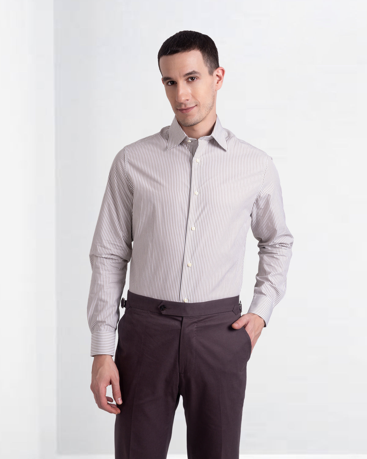 Choco Brown Plain Dress Pant - 5