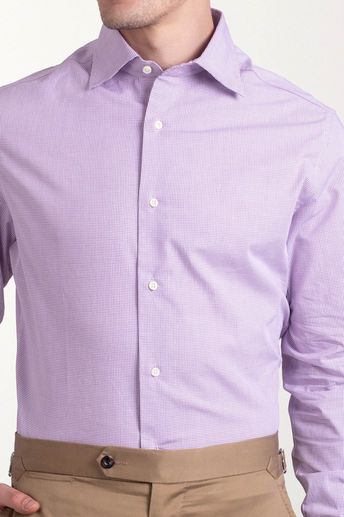 Mauve Gingham Checks Shirt - 5
