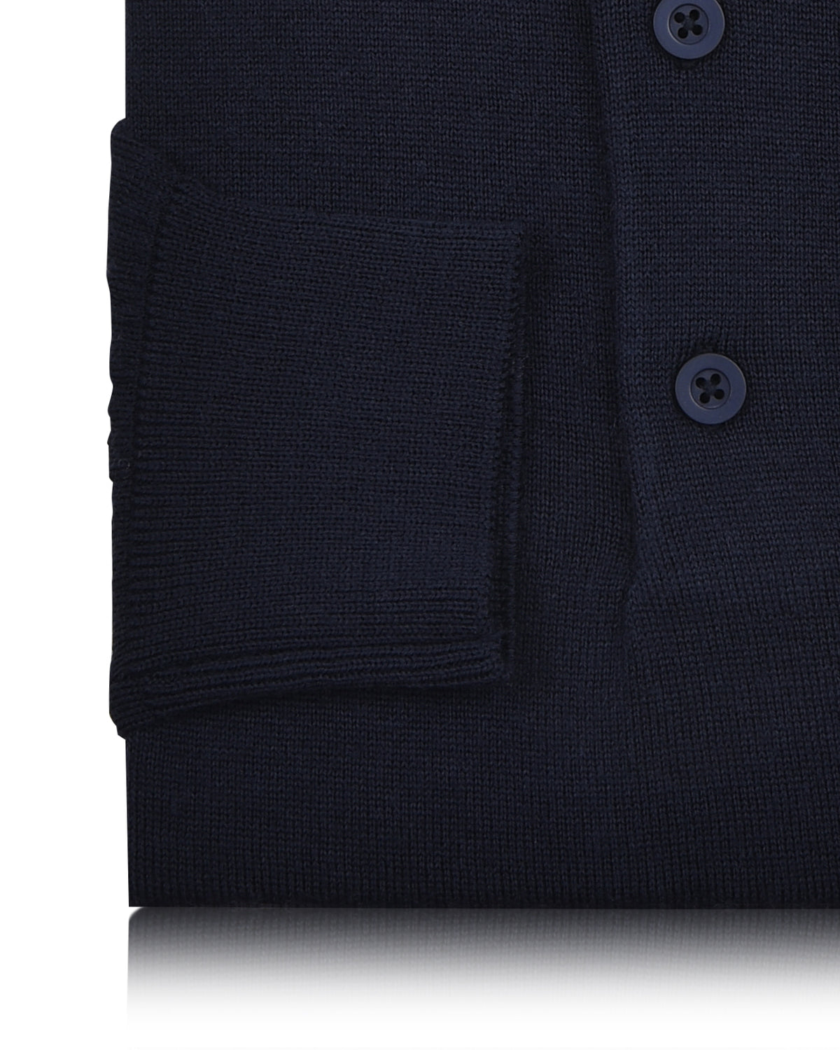 EZS Merino Wool Navy Long Sleeve Polo - 5