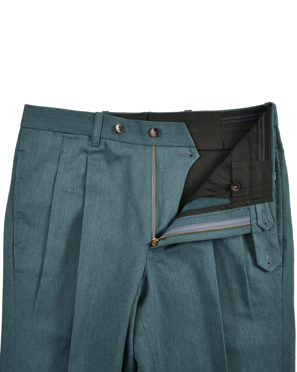 Dark Shaded Green Cotton Twill Pant - 4