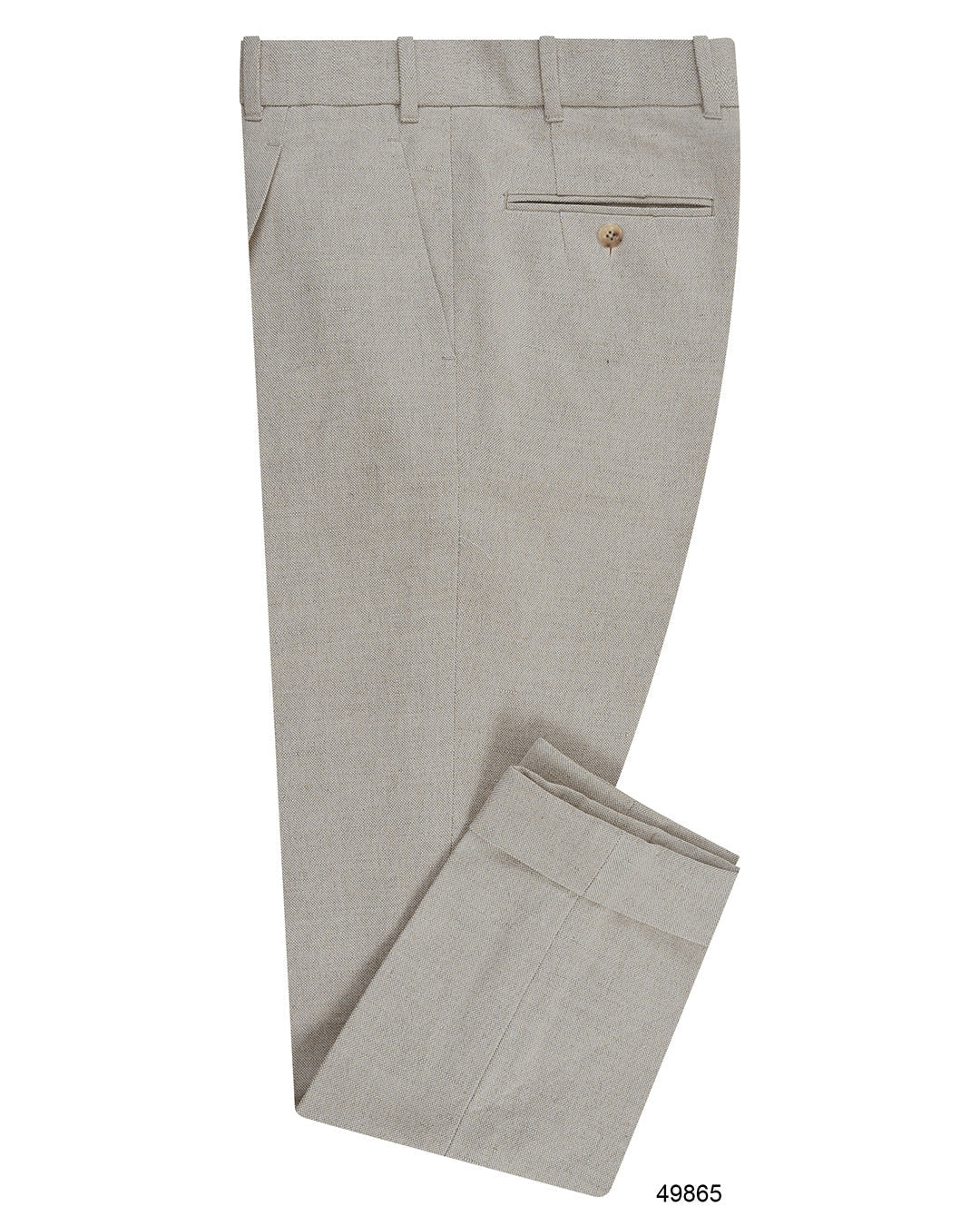 Linen Cotton Canvas: Jute Brown High Waisted Pant - 1