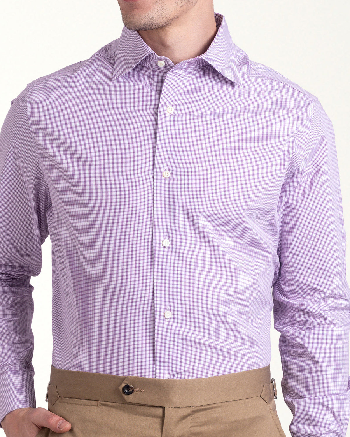 Mauve Gingham Checks Shirt - 1
