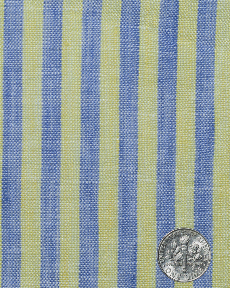 Linen: Yellow Blue Dress Stripes