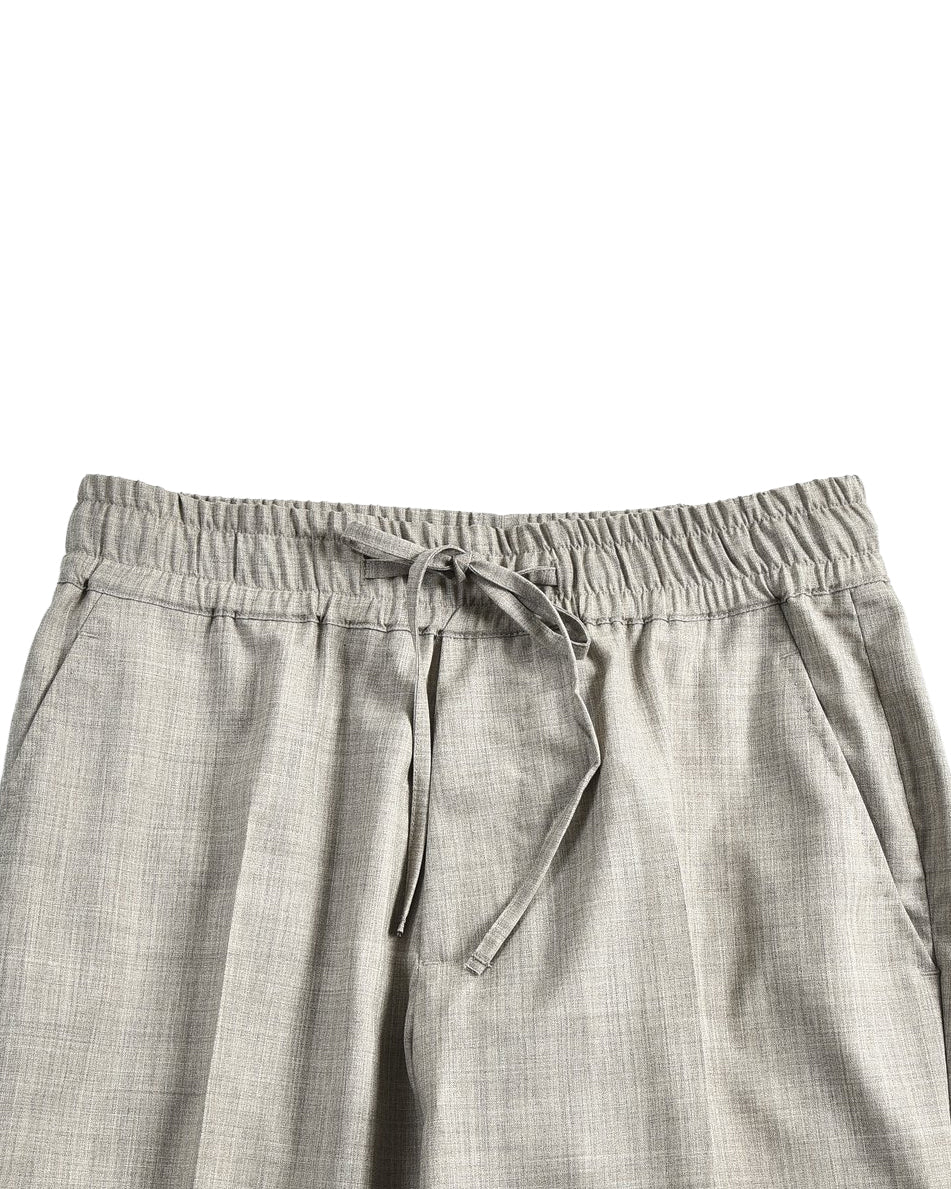 Drago Grey Fine Worsted Wool Drawstring Pants - 2