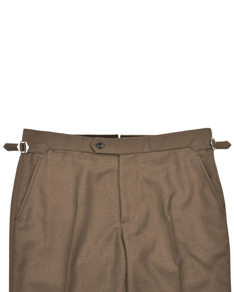 Dugdale Tobacco Wool Flannel Dress Pant