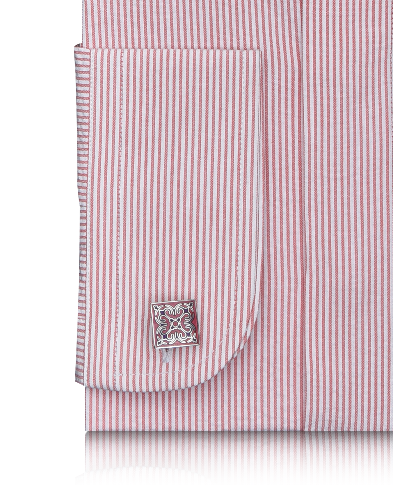 Burnt Orange Dress Stripes Seersucker