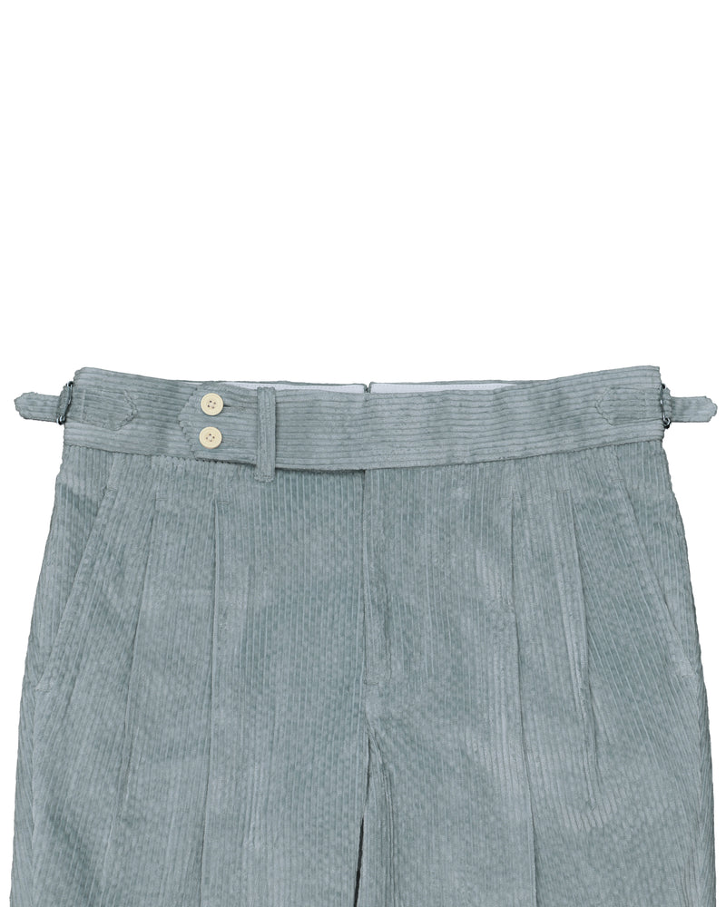 Modrone Corduroy Seersucker Light Green -8 Wale