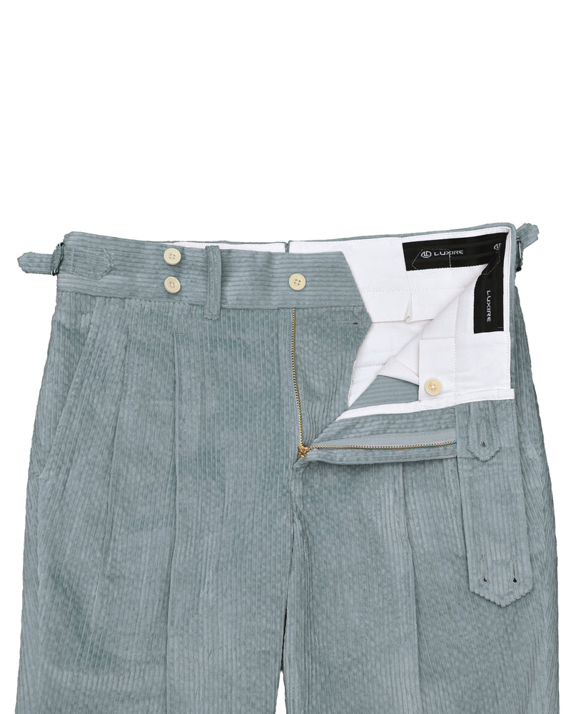 Modrone Corduroy Seersucker Light Green -8 Wale