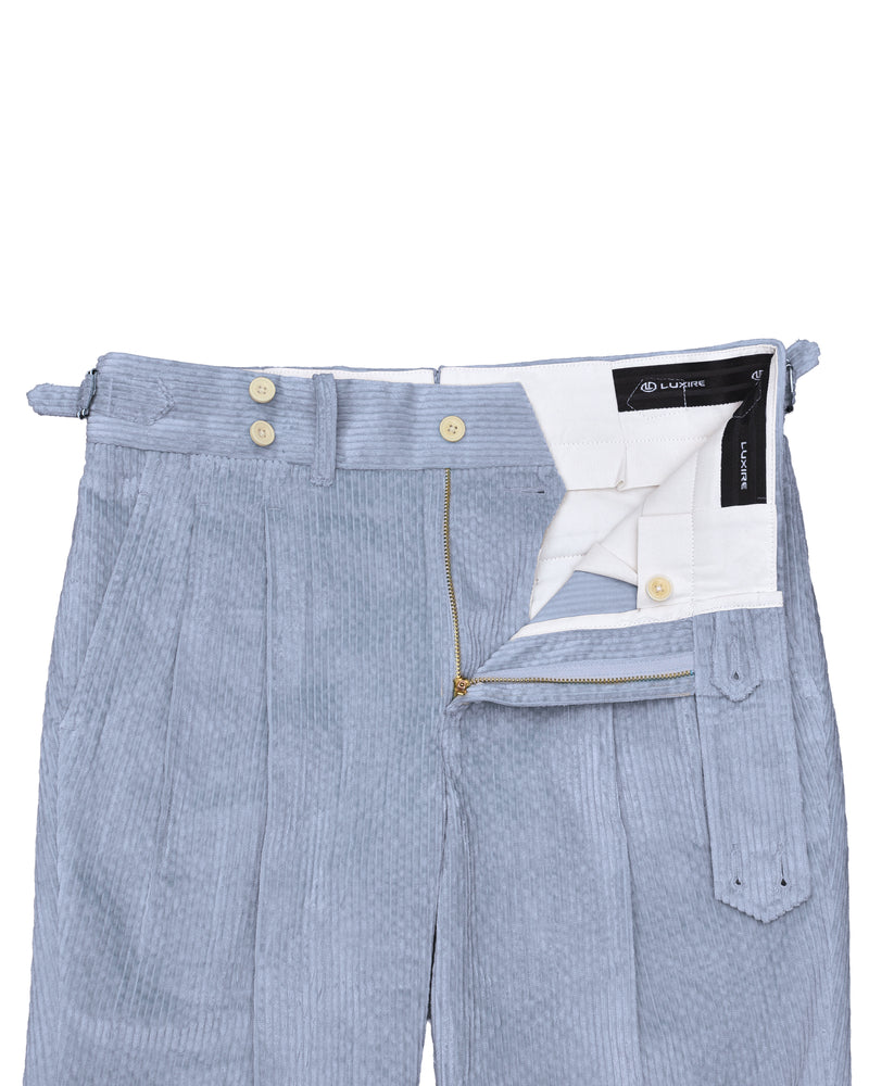 Modrone Corduroy Seersucker Bluish-Gray -8 Wale