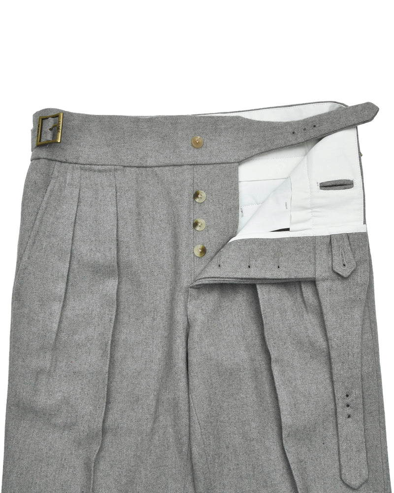 Gurkha Pant in Grey Wool Flannel