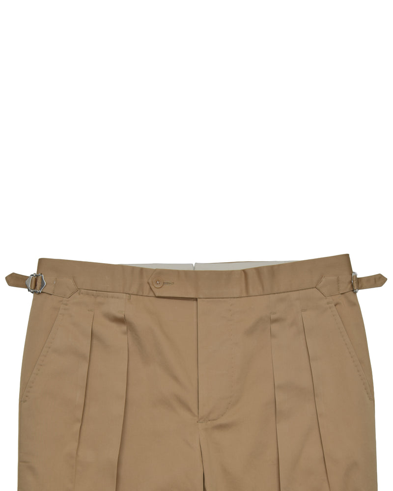 Pleated Military Khaki Dress Pant