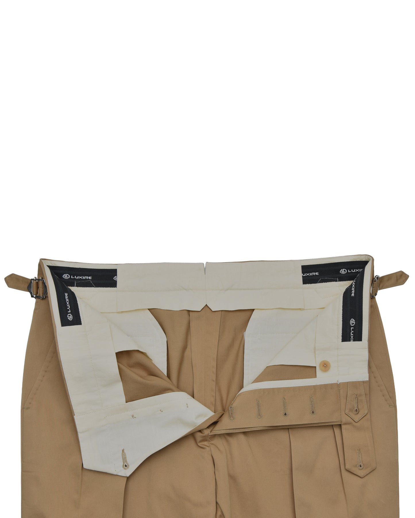 Pleated Military Khaki Dress Pant