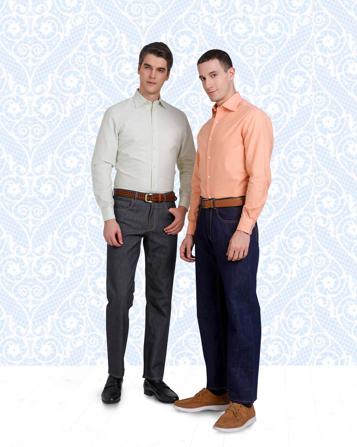 Apricot Orange Pinpoint Oxford Shirt - 6