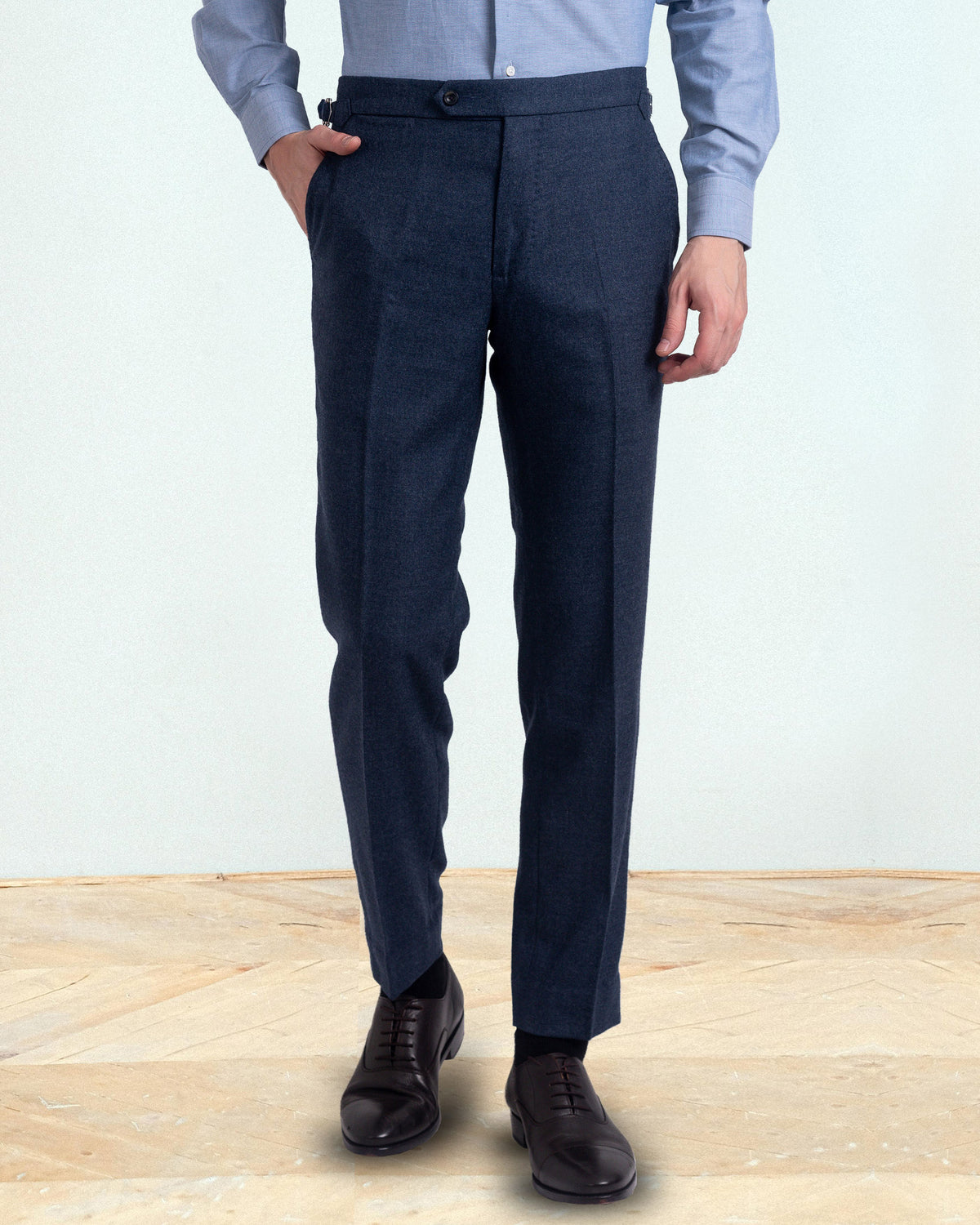 Dugdale Navy Blue Wool Flannel - 1