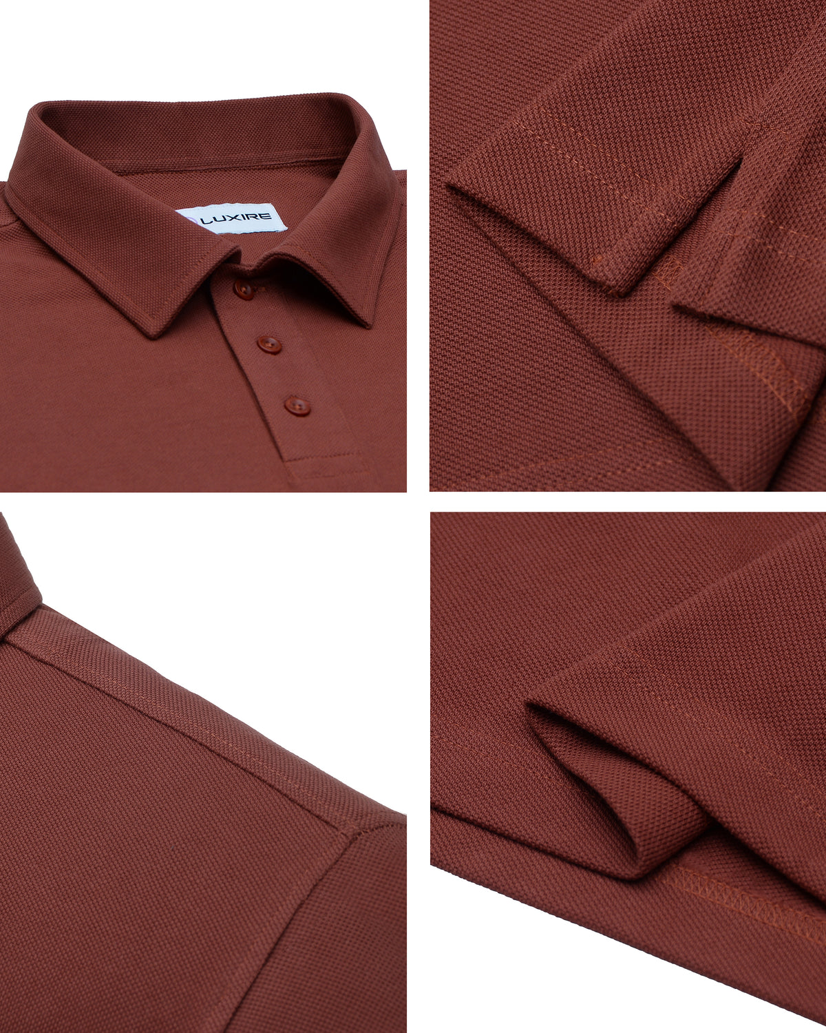 EZS Aria Rust Long Sleeve Polo - 11