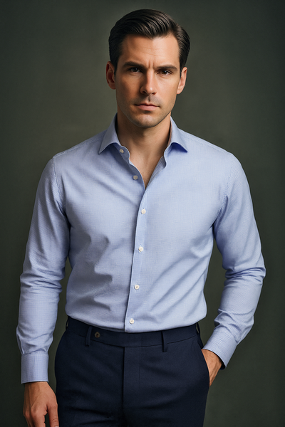 Blue Graph Checks Plain