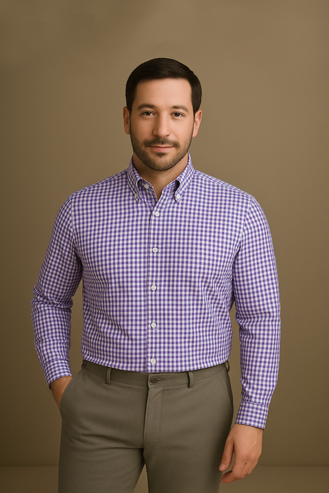 Purple Gingham Shirt
