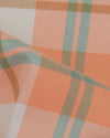 Orange Turquoise Cream Madras Checks Twill