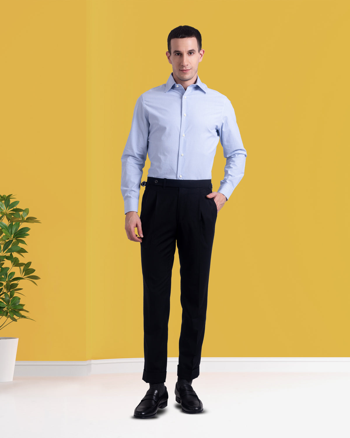 Blue Pin Stripes on White Shirt - 3