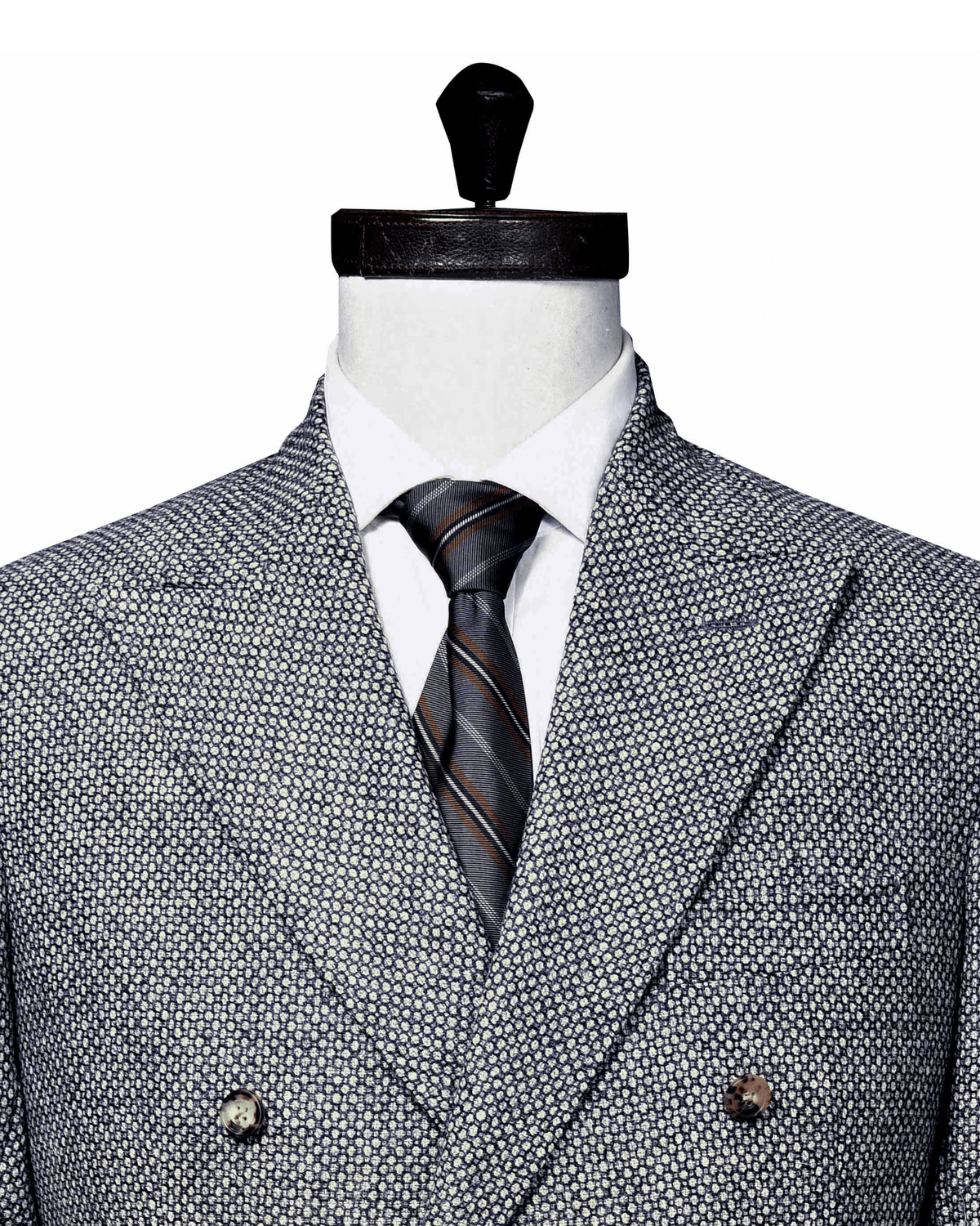 Dugdale Light Grey & Blue Tweed  Double Breasted Jacket - 2