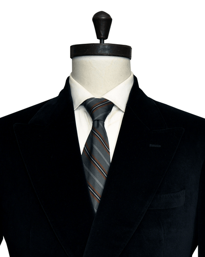 Dugdale Cotton Black Velvet Double Breasted Jacket