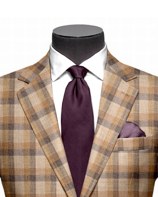 Ethomas Olive Green Beige Mustard Checks Jacket - 2