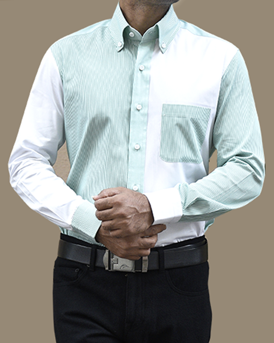 Green White Cotton Fun Shirt - 2