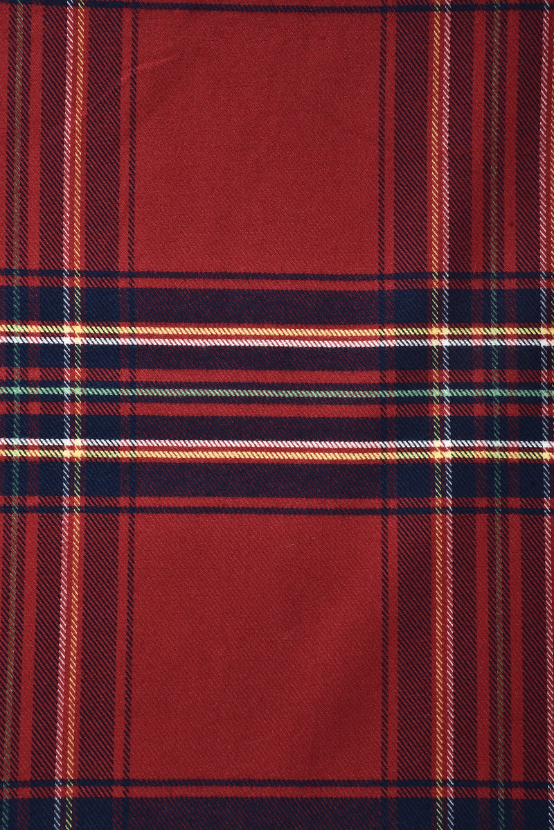 Red Navy Blue Tartan Flannel Shirt