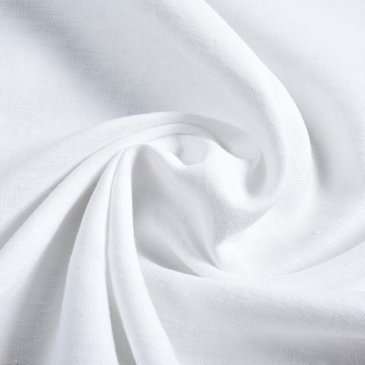 Pleated White Linen Herringbone Pant - 12