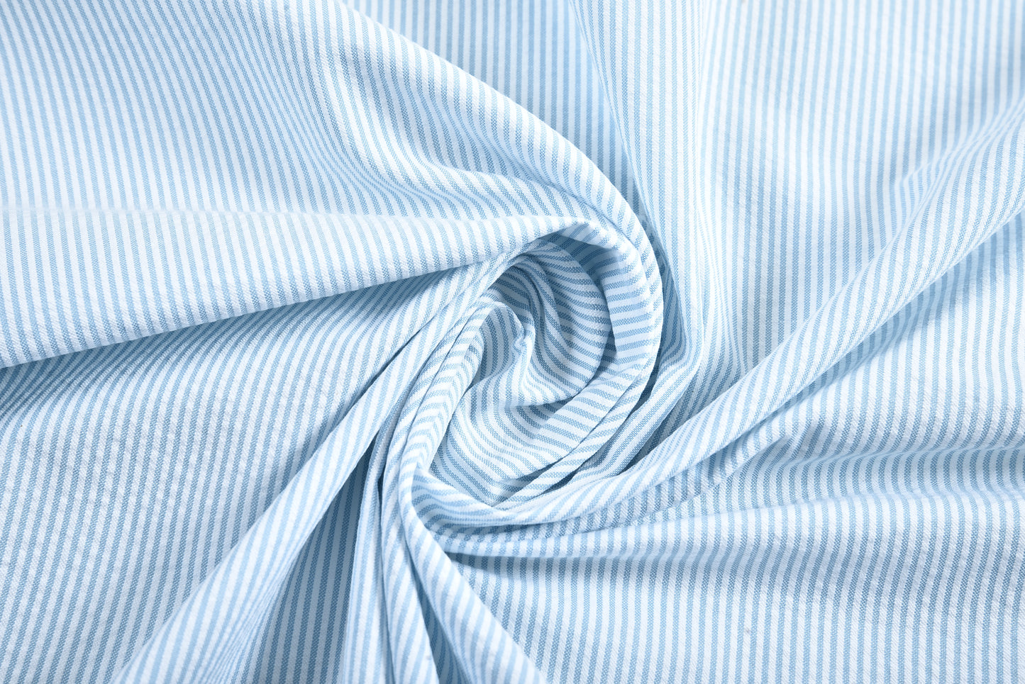 Alaskan Blue  Dress Stripes Seersucker