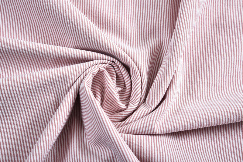 Burnt Orange Dress Stripes Seersucker