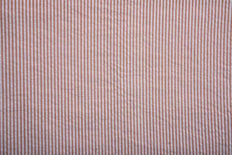Coral Orange Stripes Seersucker