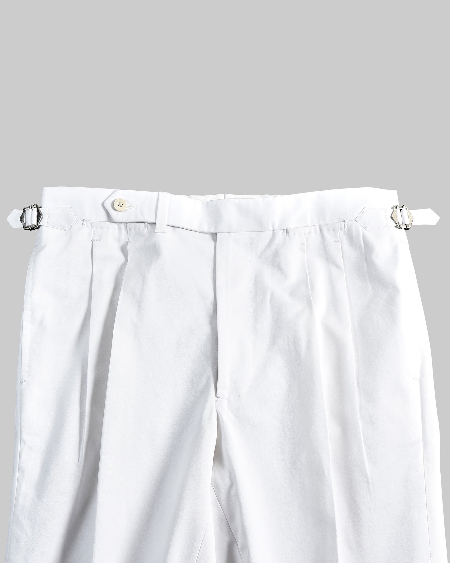 White Cotton Twill Dress Pant