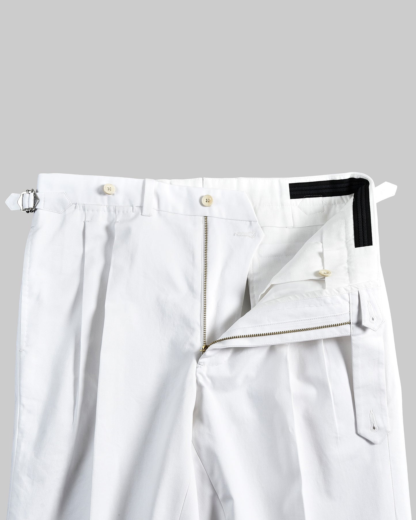 White Cotton Twill Dress Pant