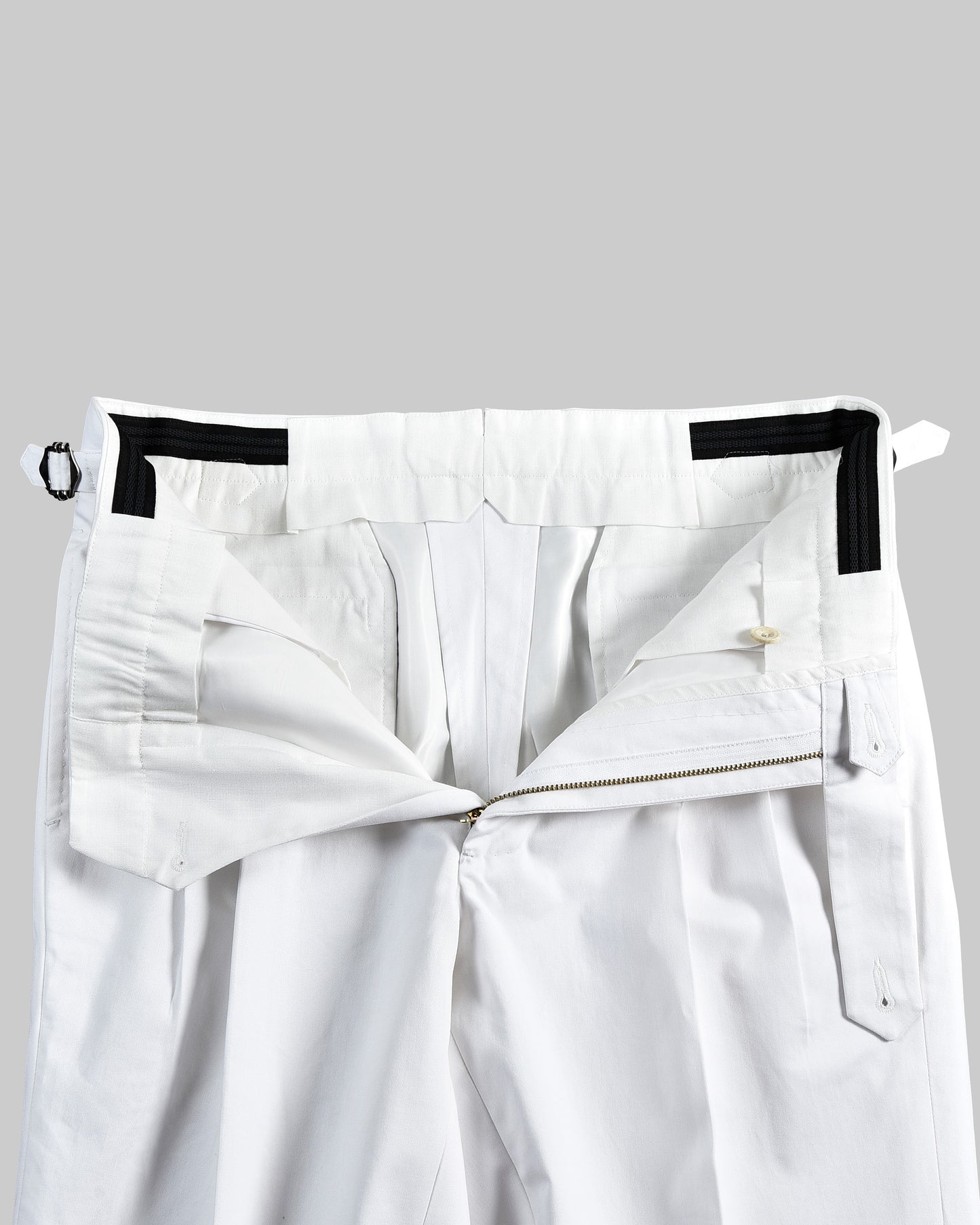 White Cotton Twill Dress Pant