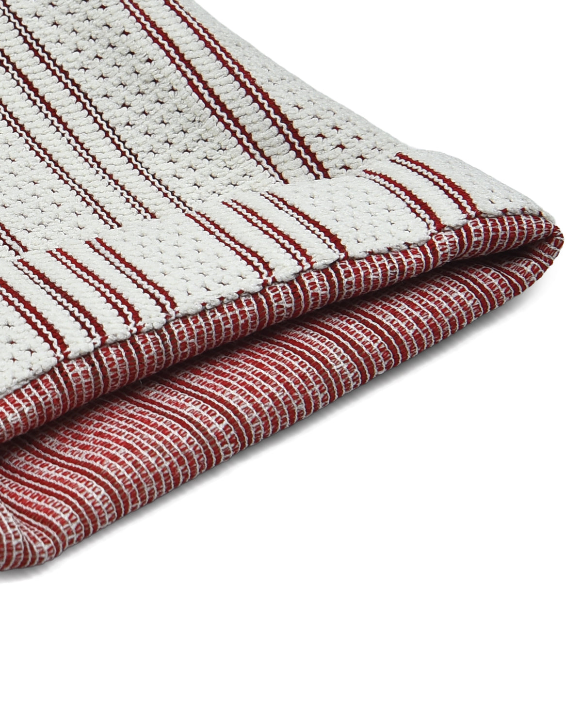 Summer Camp Collar Casual Shirt in White and Maroon Stripes - 7