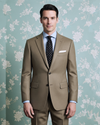 Dugdale Olive Beige Wool Flannel  suit