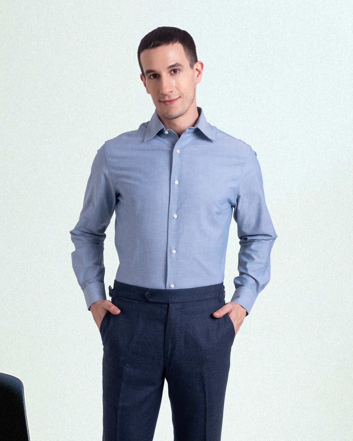 Dugdale Navy Blue Wool Flannel - 4
