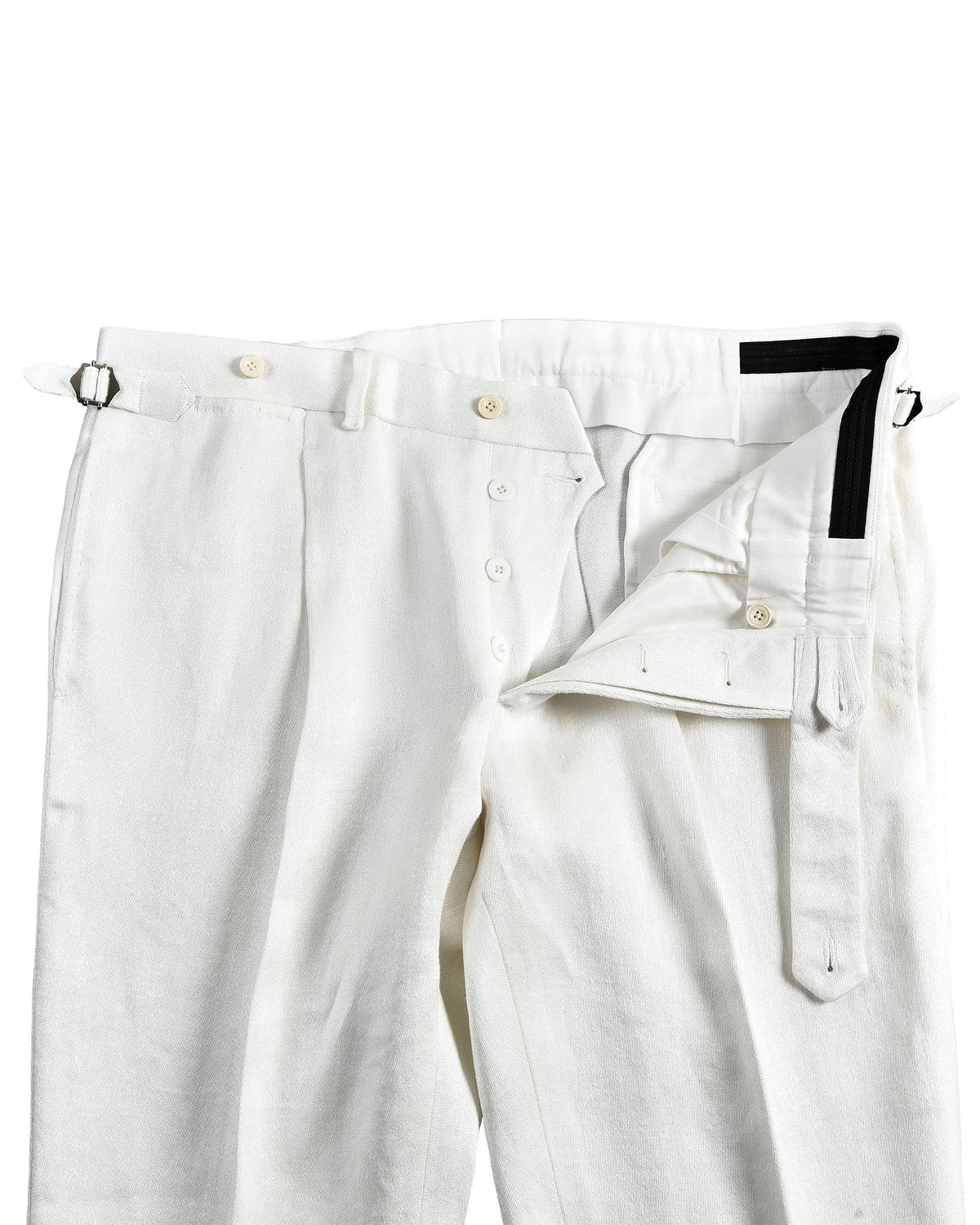 Cream Linen Sateen Pant - 4