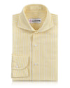 Cotton Linen: White Pencil Stripes On Pastel Yellow