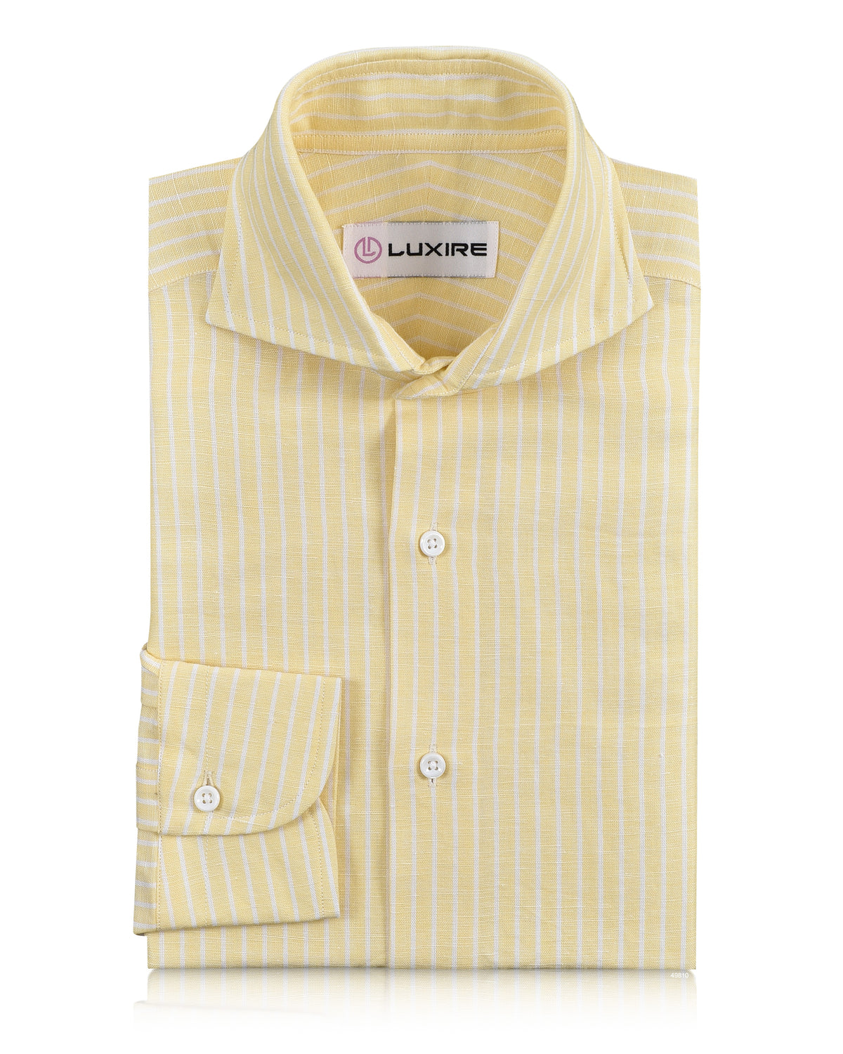 Cotton Linen: White Pencil Stripes On Pastel Yellow - 1
